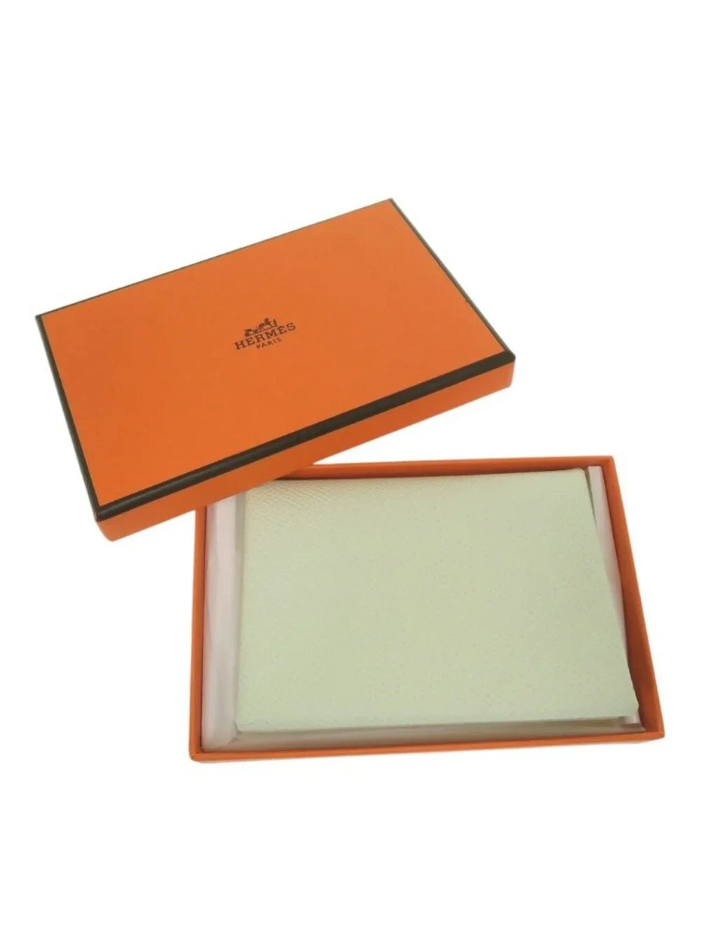 Hermes Calvi Duo Veau Epsom Vert Fizz Card Case Green